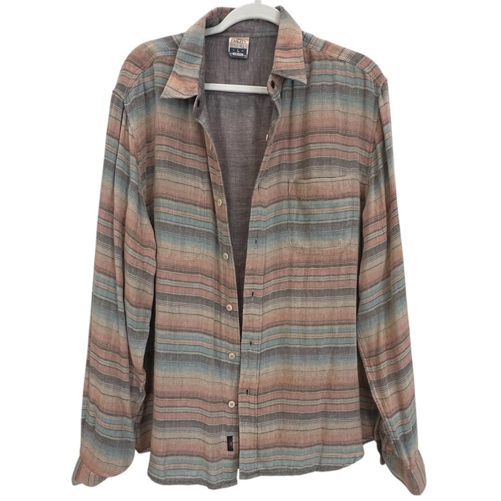 Faherty Men’s button-Down Striped Reversible Line… - image 1